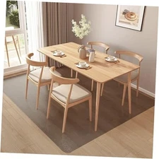 Floor Mats for Home, 5'×7' Translucent Black Vinyl Area Rug for Under Dining 