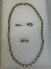 ROSS SIMON 925 Sterling Silver Gold XO Chain Necklace 17", Earrings & Ring Set