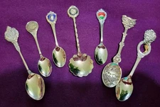 Seven (7)  MIDWESTERN STATES MINIATURE COLLECTOR SPOONS