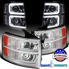 Fits 2007-2013 Chevy Silverado 1500 07-14 2500hd Projector Headlights Led Tube