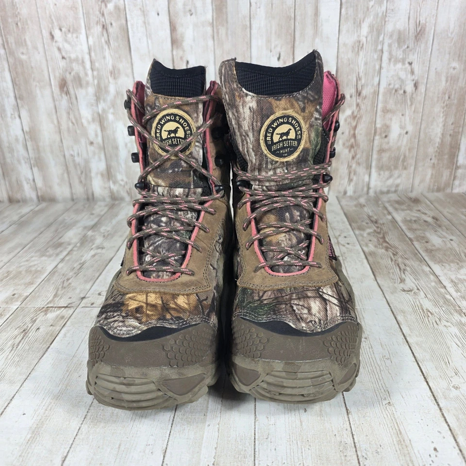 Irish Setter Women's Waterproof Camo Hunting Boots Pink Accents Size 9 - Image 4 of 4