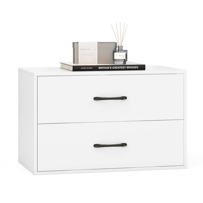 Modern 2-Drawer Storage Organizer with Anti-Topping Kits Toys White