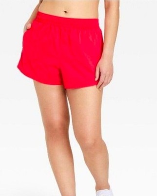 All in Motion - Mid Rise Red Runner Shorts ZIPPER & WAISTBAND POCKETS Size Large
