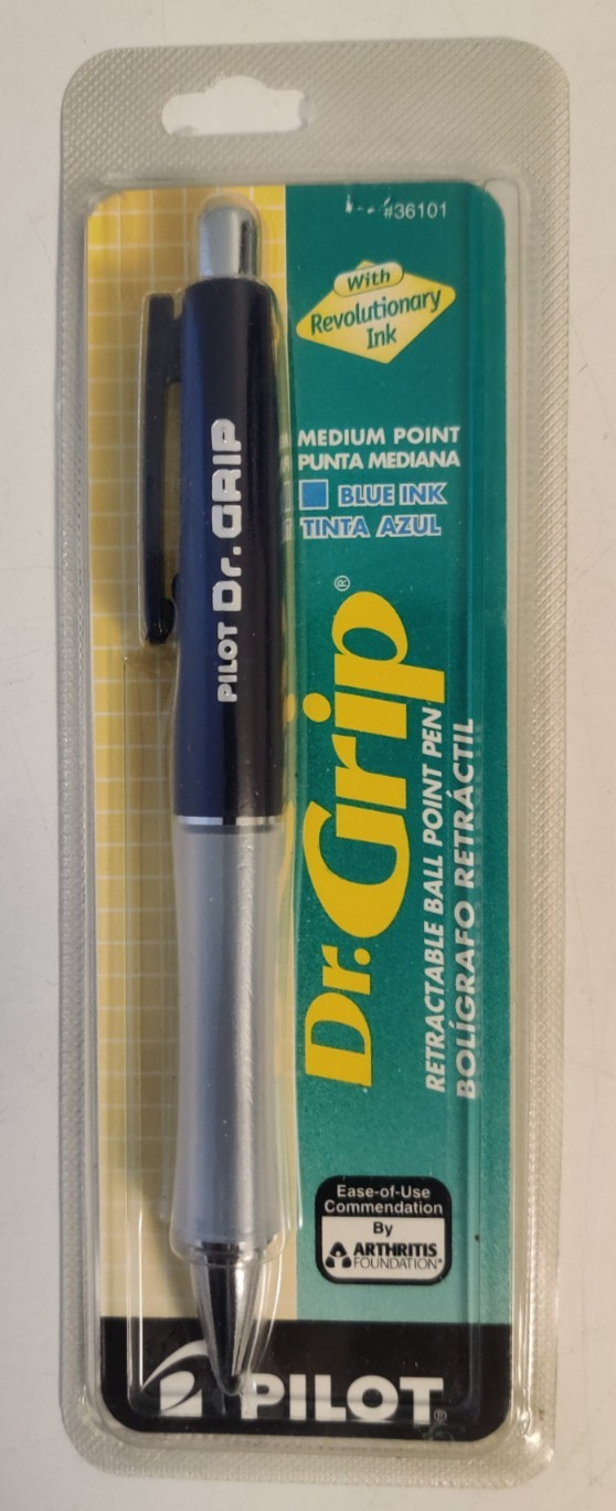 Pilot Dr. Grip Retractable Ball Point Pen Medium Point Blue Ink NIP
