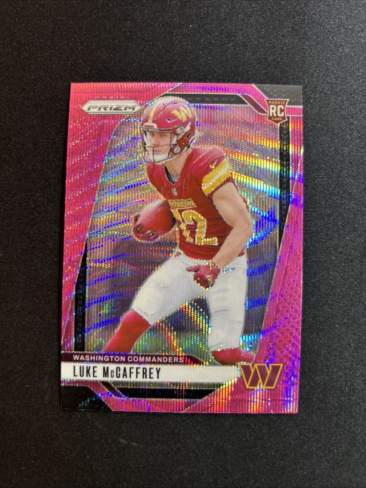 2024 Panini Prizm - Rookies Luke McCaffrey #367 Pink Wave Prizm (RC)