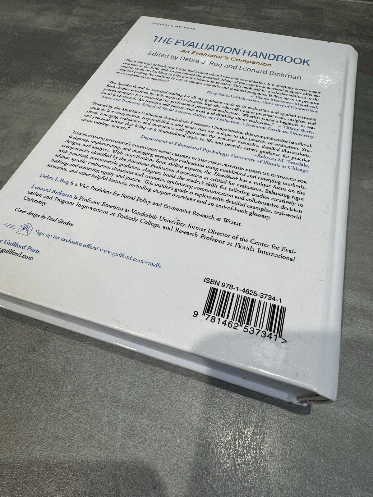 The Evaluation Handbook An Evaluator's Companion Rog Bickman 9781462537341 5
