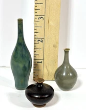 3 Vintage Höganäs Keramik Hand-Crafted Miniatures by John Andersson Sweden MCM