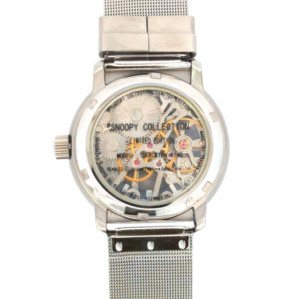 Snoopy Skeleton Automatic Watch Stainless Steel Ladies Used 61.9g image 5