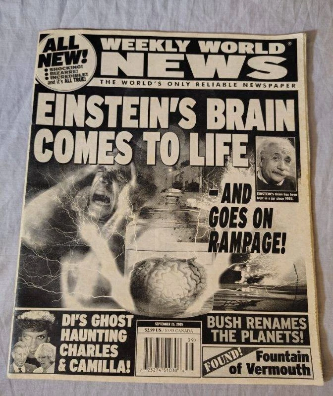 Lot Of 3 WEEKLY WORLD NEWS: Aliens, Einstein, Shocking, Rare - Image 3 of 4