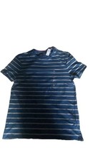 Tommy Hilfiger Men's Slim Fit Stretch Crew T-Shirt Navy Blue White Stripe MD NEW