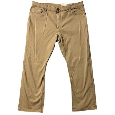 Wrangler Pants Men 40x30 *Hemmed 27  Beige Slim Straight Stretch Everyday Work