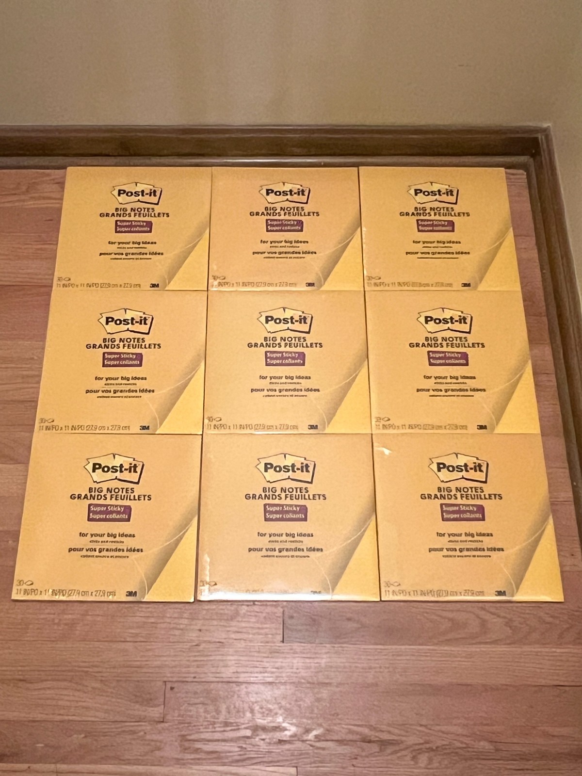 Lot Of 9 3M Post-it Super Sticky Big Idea Post a Notes Pad 11" x 11" 30 Sheets