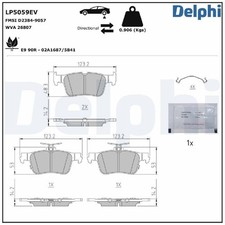 Delphi Bremsbelagsatz Bremsklötze hinten 2478915 KTLJ9C2M008ANB 25010219