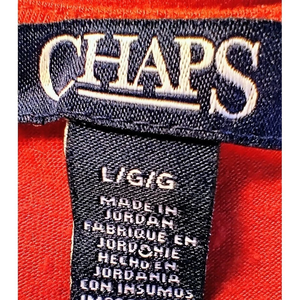 Blusa Top Chaps Mujer Roja Imitación Envolvente Talla L Manga Corta Carrera Foto 3 de 4