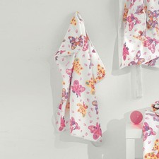 Accappatoio triangolo Trudi Animali Bianco BUTTERFLY farfalle bambina neonata