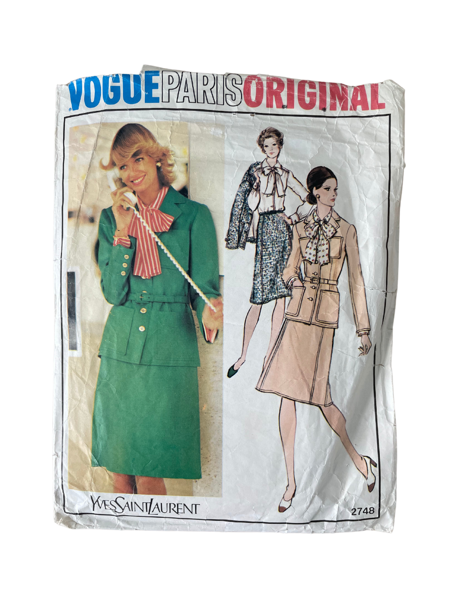 SAINT LAURENT Camicia gonna giacca donna Vogue 2748 taglia 10 YSL