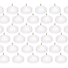 36-Pack White Floating Candles 2 Inch Unscented Long Lasting for Wedding