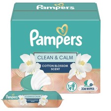 Pampers Wipes, Clean Calm, Cotton Blossom Scent, 336 56 Count Pack of 6