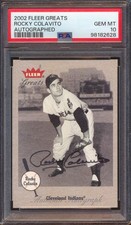 2002 FLEER GREATS ROCKY COLAVITO ON CARD AUTO AUTOGRAPH PSA 10!
