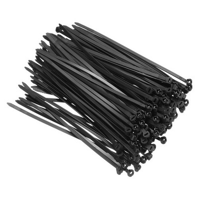 100Pcs Push Mount Zip Ties 6 Inch Cable Zip Tie Mounts Nylon, Black