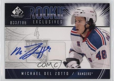 2009 SP Game Used Edition Rookie Exclusives 33/100 Michael Del Zotto Auto RC k4s