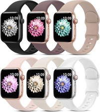 6 Pack Silicone Sport Bands Compatible wit Apple Watch 38/40/41/42/44/45/46/49mm