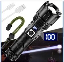 Rechargeable LED Flashlight 10000 Lumen, Super Bright Flashlight Digital Display