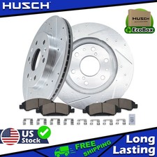 Front Brake Drilled Rotors Ceramic Pads Kit for Chevrolet Suburban 1500 Tahoe