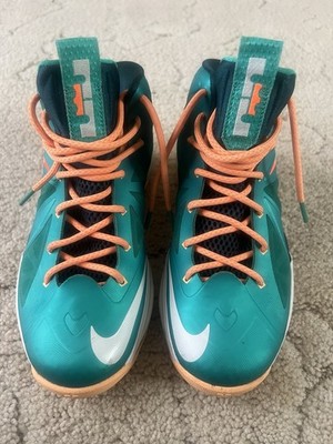 Nike LEBRON X 10 'Miami Dolphins (GS) size 5.5y