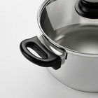 Stainless Steel Cooking Pot with Glass Lid 2.8L Induction Safe Casserole Pan