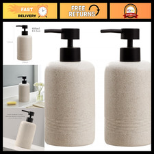 Beige Soap Dispenser Set, 13.53 OZ, 2 Pack, Sandstone Style, Empty Bottles