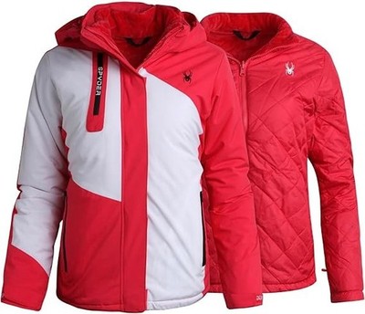 Spyder Kids Girls Prism Pink 4 in 1 Snow System Jacket US S, M, L Youth NWT