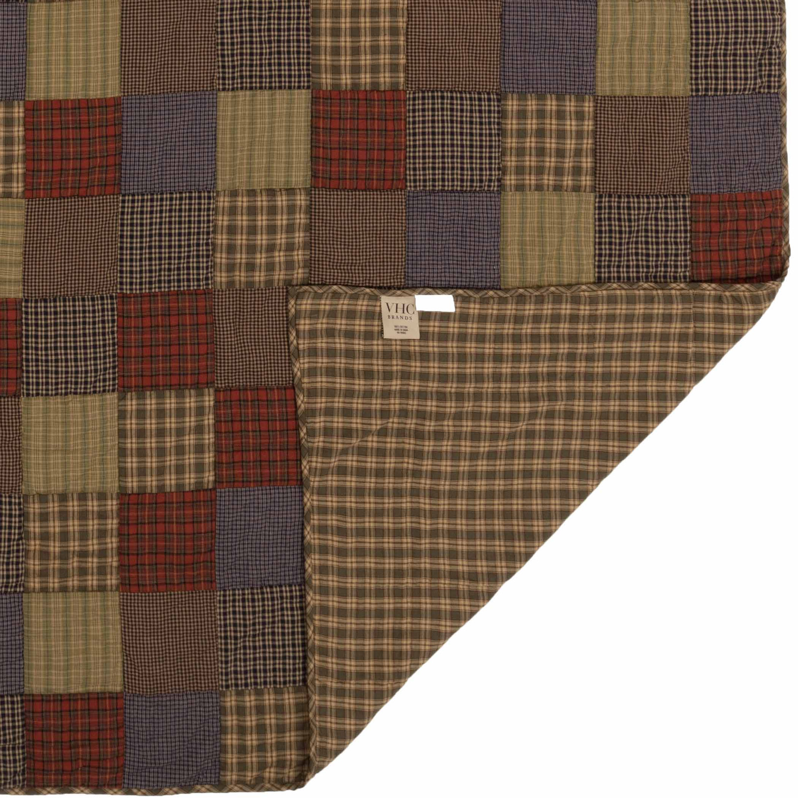 Rustic King Quilt Green Patchwork Cedar Ridge Cotton Bedroom Decor VHC Brands