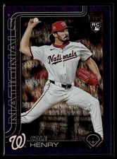 2025 Topps Update #US186 Cole Henry Purple Holo Foil RC /250