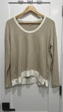 Michael Stars L Long Sleeve Knit Top Womens Small Beige