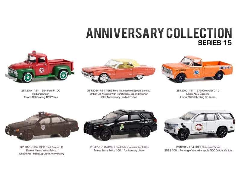 Anniversary Collection Series 15 SET OF 6 Diecast 1 64 Scale