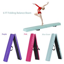 6FT Folding Balance Beam with Non-slip Base Gymnastic Training Equipment 3 Color