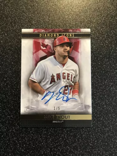 2019 Topps Diamond Icons Mike Trout Red Autograph Auto 1/5 Angels