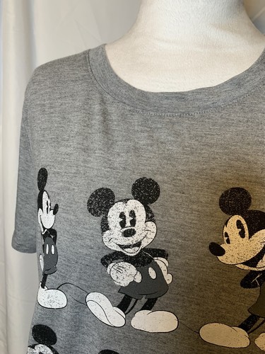 Disney Mickey Mouse T Shirt Gray Sz L Woman’s Great Condition! (W110) - Picture 3 of 6