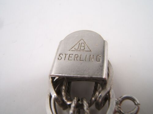 VTG STERLING SILVER JB CHARM BRACELET 7 1/2” 1/2” WIDE 18.5 G - Picture 5 of 8