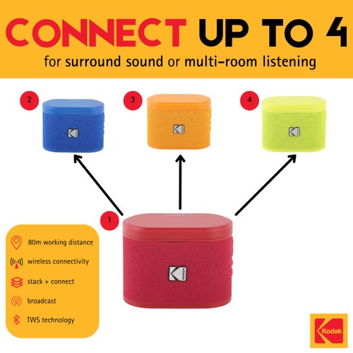 Kodak Multi-Room Wireless Speaker Bluetooth Speaker Portable Speaker Soundbrix - Picture 8 of 32