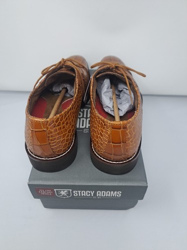 Men's Stacy Adams Esposito Cap Toe Oxford Shoes Animal Print Tan 25538-240 SZ10M - Picture 5 of 12
