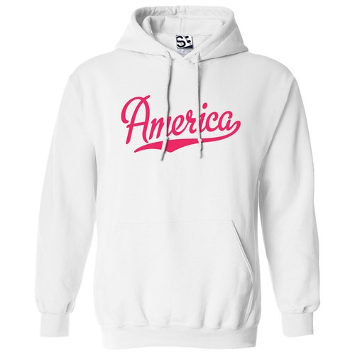 America Script HOODIE | USA National Sports Team Jersey Mens Hooded Sweatshirt - Picture 34 of 34