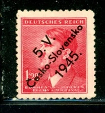 Bohemia & Moravia - Hitler Head with 1945 Overprint - MNH-NG       (16 - SS)