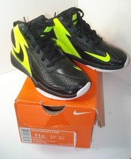 NIB Nike Team Hustle D7 Toddler Wh Blk Volt 747999-002 UNISEX Sneakers SIZE 11 C