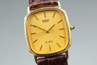美品　SEIKO DOLCE SGP30 金メッキ クォーツ腕時計 SEIKO - 稼働 SEIKO Dolce 腕時計 SGP30 超薄型 レア 新品電池