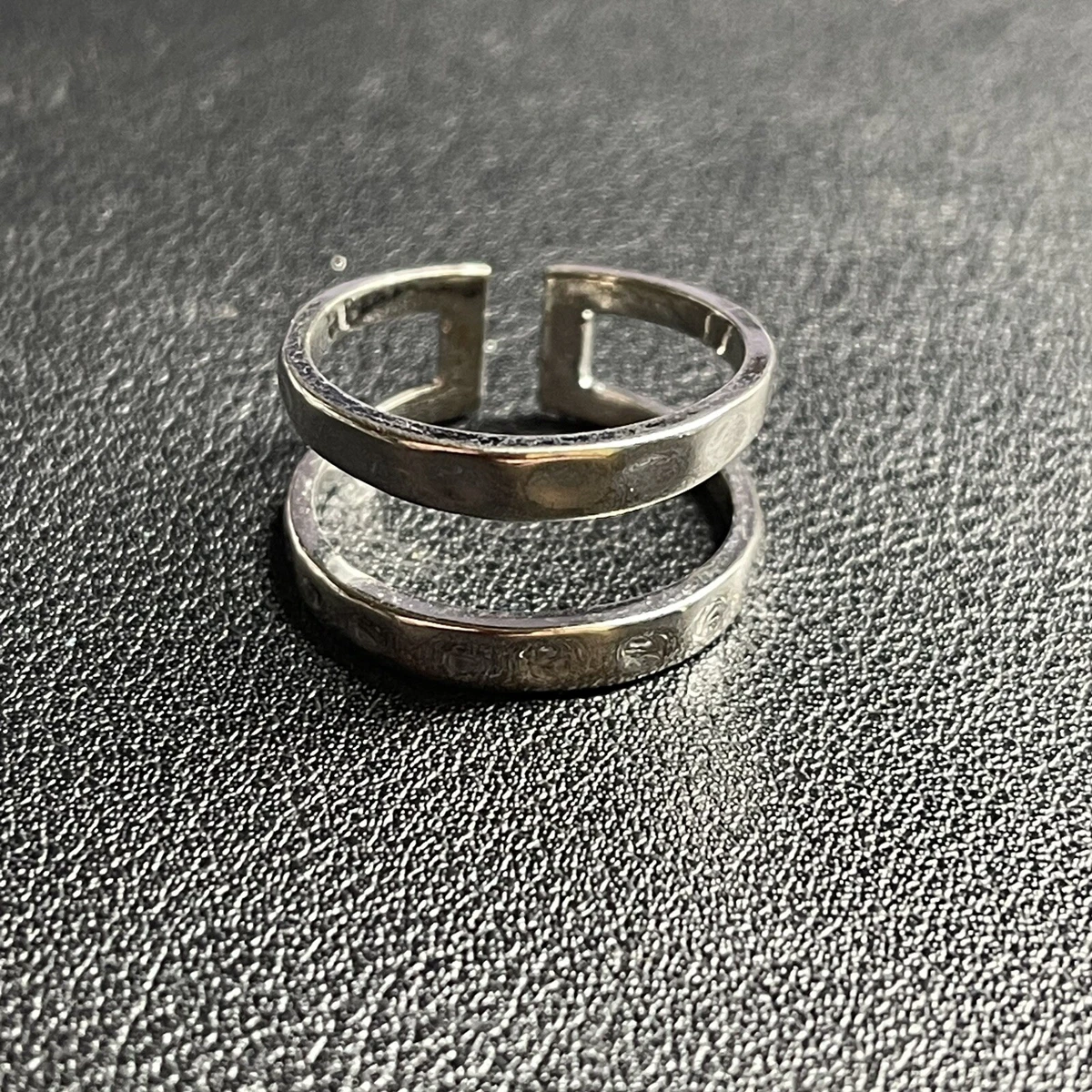 Kendra Scott Zorte Double Hammered Band Ring Silver Plated Size