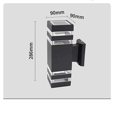 Modern LED Up Down Wall Light Sconce Dual Head Lamp Fixtures Outdoor Waterproof-