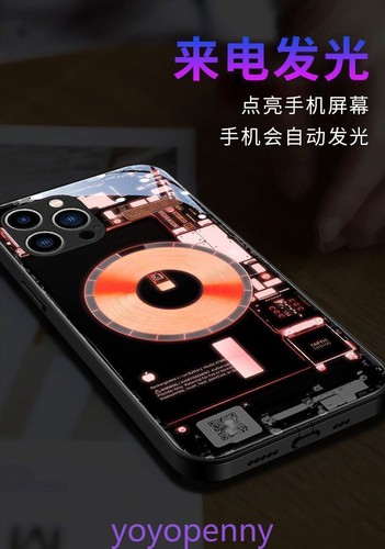 Induction Print LED Light up Glass Phone Case Cover for iPhone 16 15 14 Pro Max - Picture 15 of 15