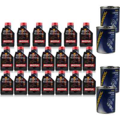 20L Motoröl Motul 8100 Eco-nergy 5W30 4x MANNOL Motor Flush ADDITIV